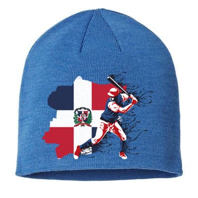 Dominican Republic Flag Cool Gift Baseball Player Sports Gift Sustainable Beanie