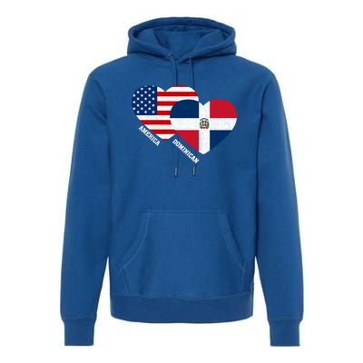 Dominican Republic Flag Great Gift Half Dominican American Pride Gift Premium Hoodie