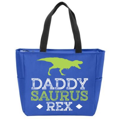 Daddysaurus Rex Funny Fathers Day Dad Gift Zip Tote Bag