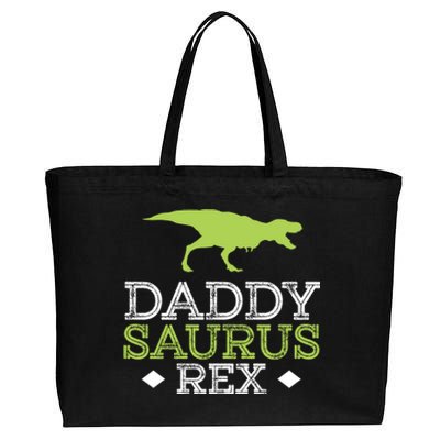 Daddysaurus Rex Funny Fathers Day Dad Gift Cotton Canvas Jumbo Tote