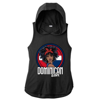 Dominican Republic Flag Republica Dominicana Gift Ladies PosiCharge Tri-Blend Wicking Draft Hoodie Tank