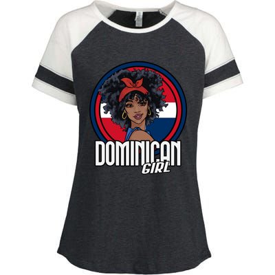 Dominican Republic Flag Republica Dominicana Gift Enza Ladies Jersey Colorblock Tee