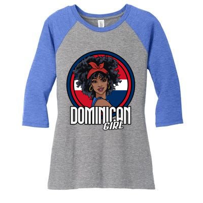 Dominican Republic Flag Republica Dominicana Gift Women's Tri-Blend 3/4-Sleeve Raglan Shirt