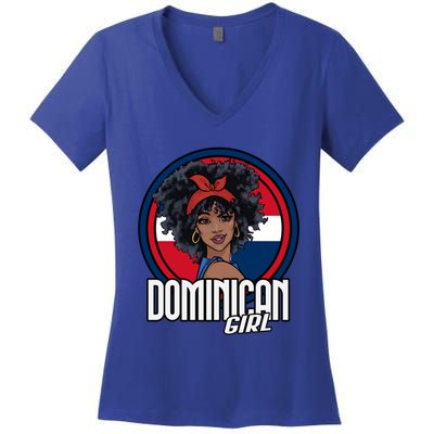 Dominican Republic Flag Republica Dominicana Gift Women's V-Neck T-Shirt