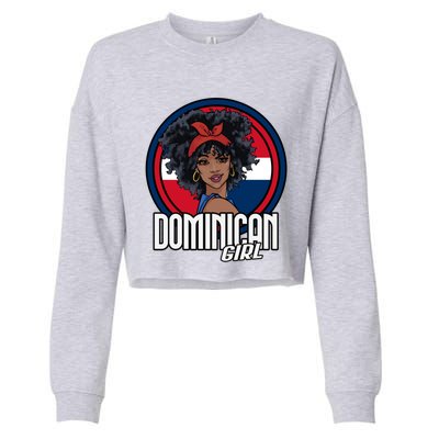 Dominican Republic Flag Republica Dominicana Gift Cropped Pullover Crew