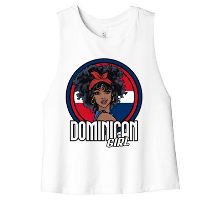 Dominican Republic Flag Republica Dominicana Gift Women's Racerback Cropped Tank