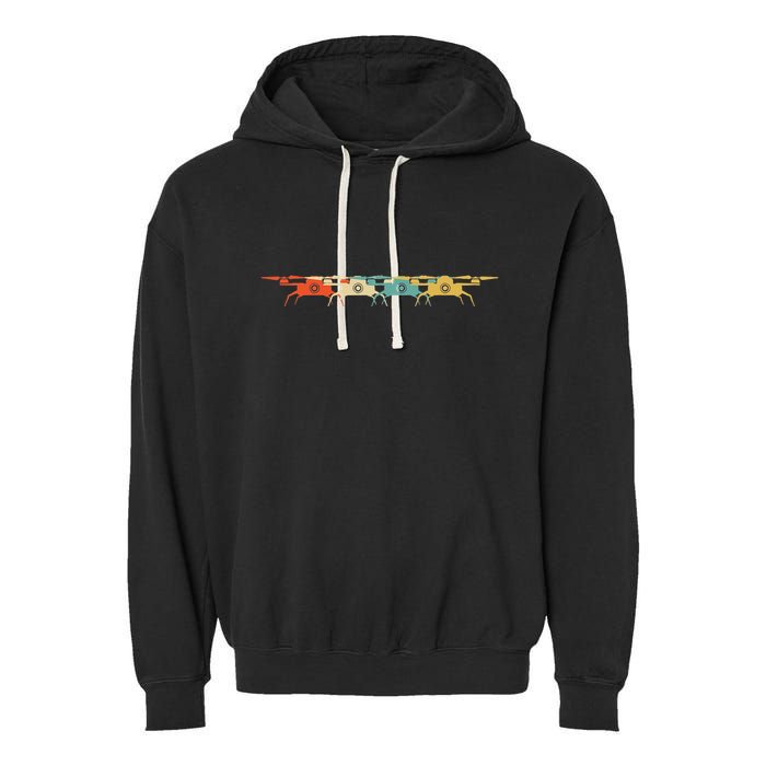Drone Retro Flying Quadcopter Garment-Dyed Fleece Hoodie