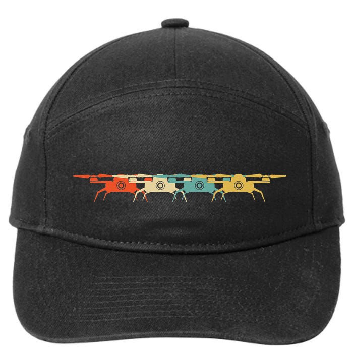 Drone Retro Flying Quadcopter 7-Panel Snapback Hat