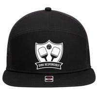 Dink Responsibly Funny Pickleball 7 Panel Mesh Trucker Snapback Hat