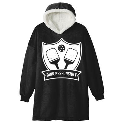 Dink Responsibly Funny Pickleball Hooded Wearable Blanket