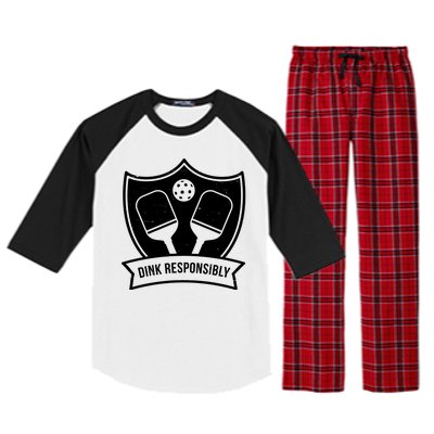 Dink Responsibly Funny Pickleball Raglan Sleeve Pajama Set