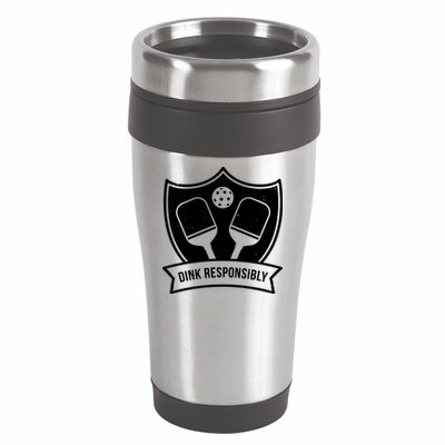 Dink Responsibly Funny Pickleball 16oz Travel Tumbler