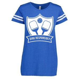 Dink Responsibly Funny Pickleball Enza Ladies Jersey Football T-Shirt