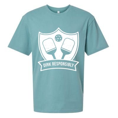 Dink Responsibly Funny Pickleball Sueded Cloud Jersey T-Shirt