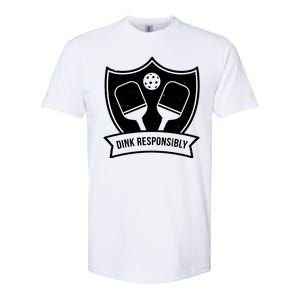 Dink Responsibly Funny Pickleball Softstyle CVC T-Shirt