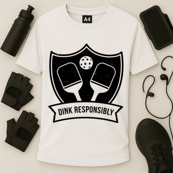 Dink Responsibly Funny Pickleball Performance Shirt