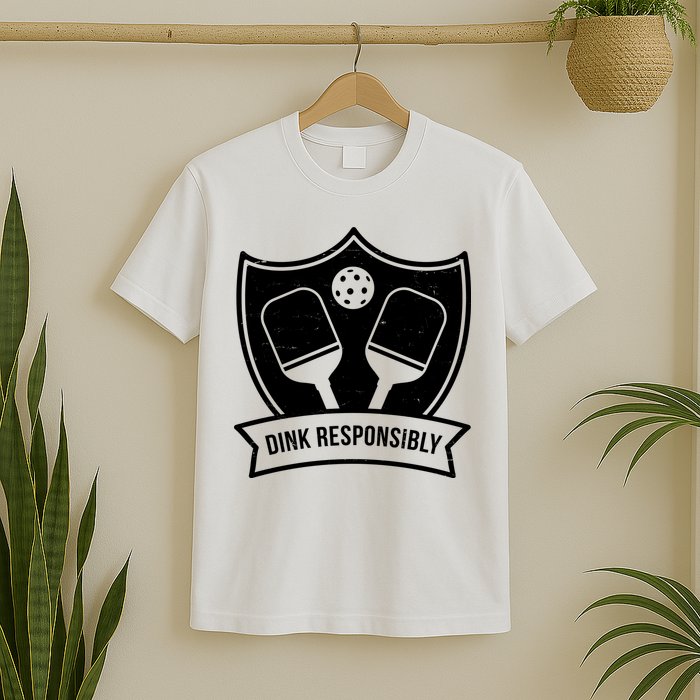 Dink Responsibly Funny Pickleball T-Shirt