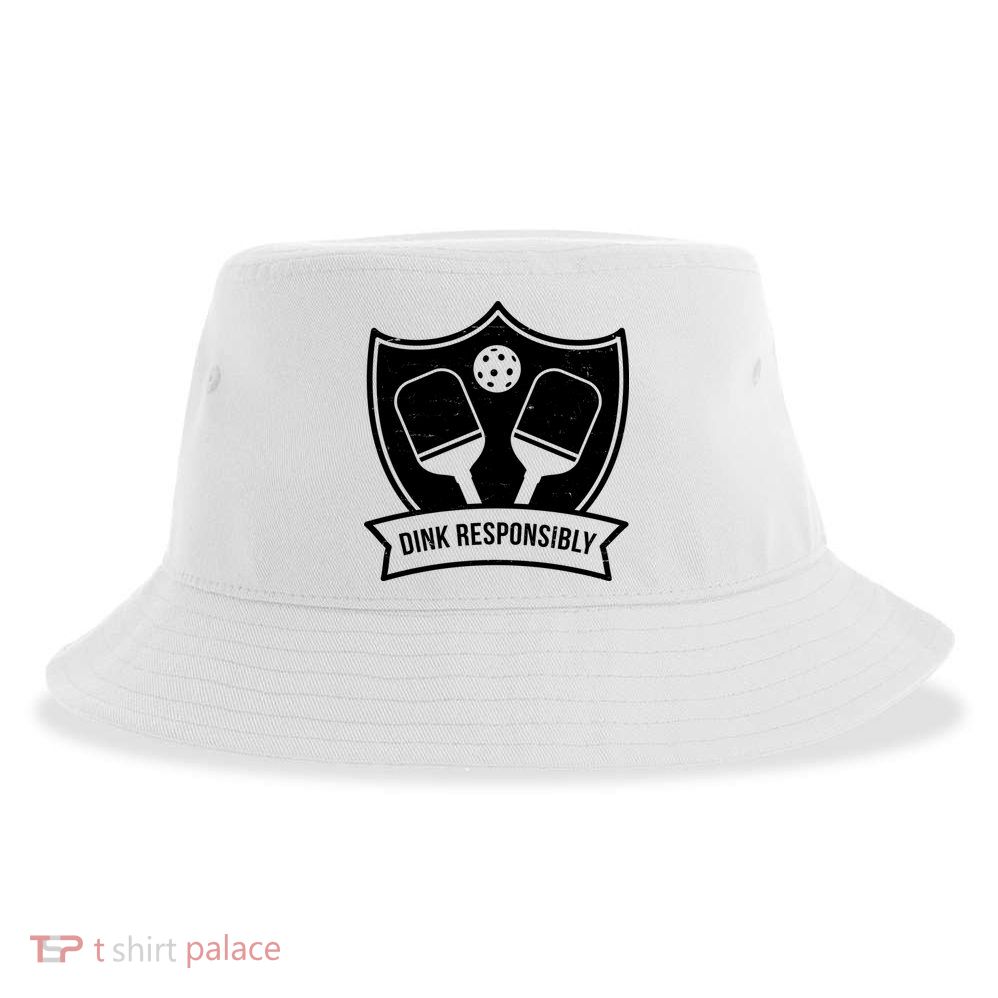 Dink Responsibly Funny Pickleball Sustainable Bucket Hat