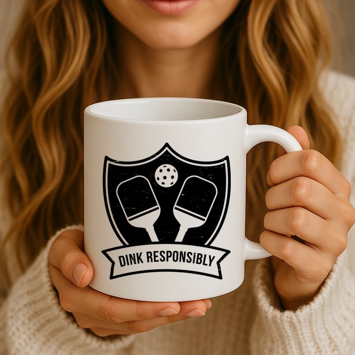 Dink Responsibly Funny Pickleball Mug