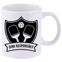 Dink Responsibly Funny Pickleball 11oz C Handle Ceramic Mug