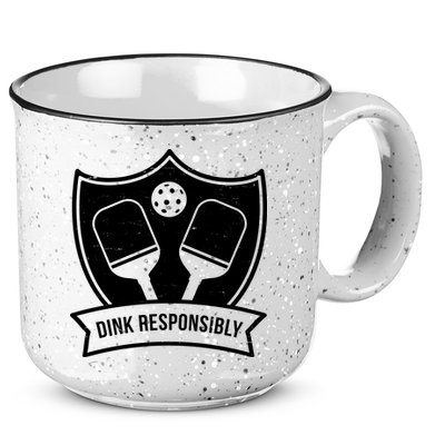 Dink Responsibly Funny Pickleball 15oz Campfire Ceramic Mug
