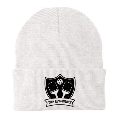Dink Responsibly Funny Pickleball Knit Cap Winter Beanie