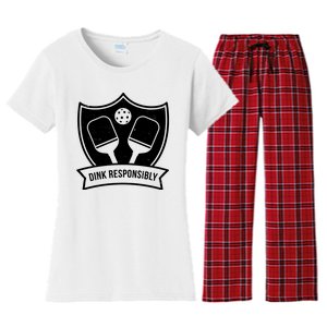 Dink Responsibly Funny Pickleball Women's Flannel Pajama Set