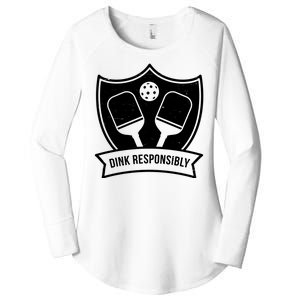 Dink Responsibly Funny Pickleball Women's Perfect Tri Tunic Long Sleeve Shirt