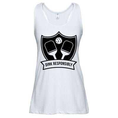 Dink Responsibly Funny Pickleball Ladies Essential Flowy Tank