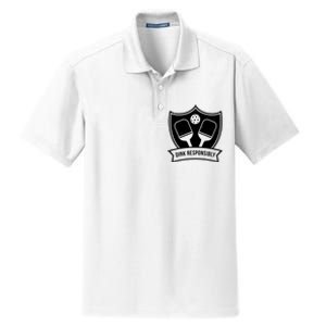 Dink Responsibly Funny Pickleball Dry Zone Grid Polo