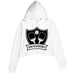 Dink Responsibly Funny Pickleball Crop Fleece Hoodie