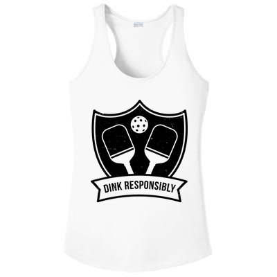 Dink Responsibly Funny Pickleball Ladies PosiCharge Competitor Racerback Tank