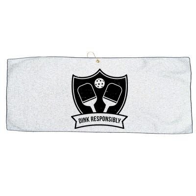 Dink Responsibly Funny Pickleball Large Microfiber Waffle Golf Towel