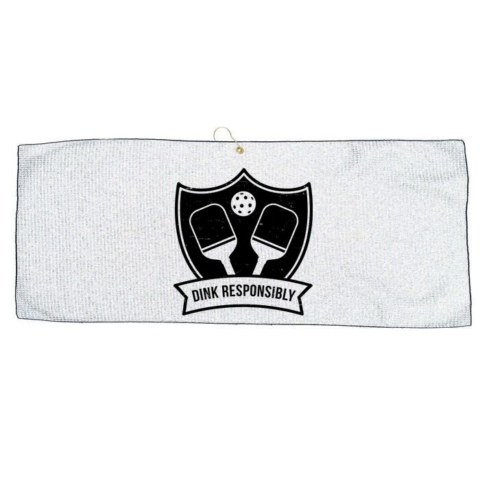 Dink Responsibly Funny Pickleball Large Microfiber Waffle Golf Towel