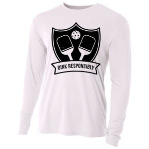 Dink Responsibly Funny Pickleball Cooling Performance Long Sleeve Crew