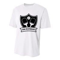 Dink Responsibly Funny Pickleball Youth Performance Sprint T-Shirt