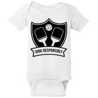 Dink Responsibly Funny Pickleball Baby Bodysuit