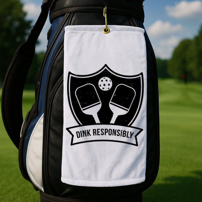 Dink Responsibly Funny Pickleball Golf Towel