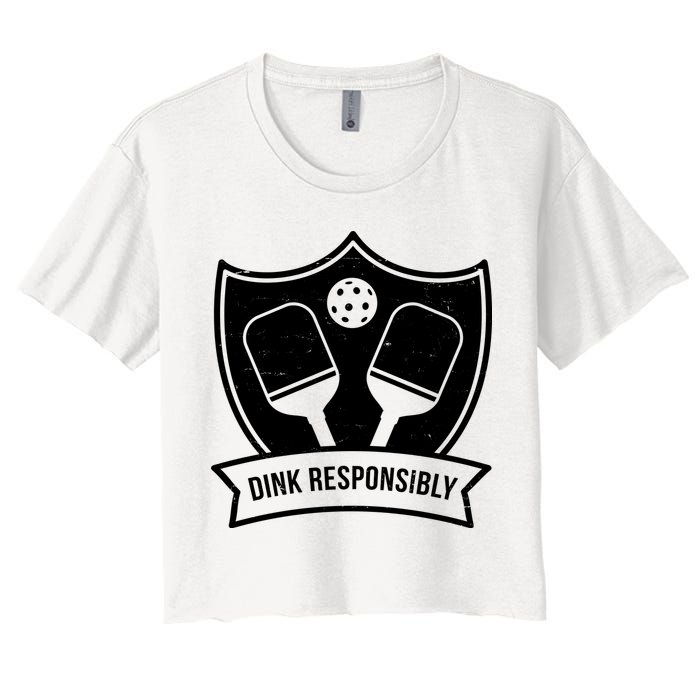 Dink Responsibly Funny Pickleball Crop Top