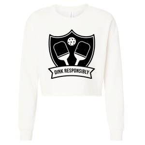 Dink Responsibly Funny Pickleball Cropped Pullover Crew