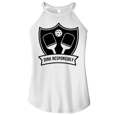Dink Responsibly Funny Pickleball Women's Perfect Tri Rocker Tank