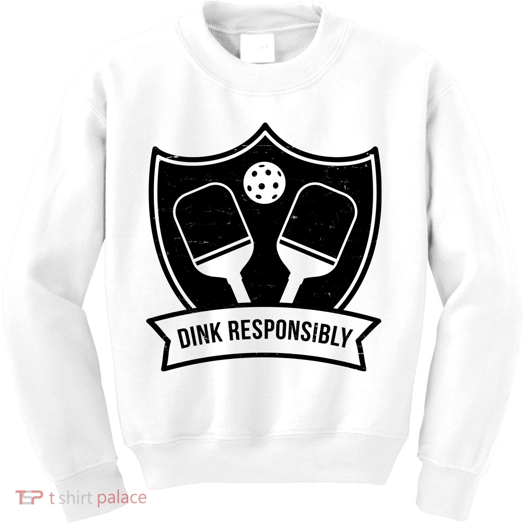 Dink Responsibly Funny Pickleball Kids Sweatshirt