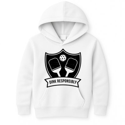 Dink Responsibly Funny Pickleball Kids Hoodie