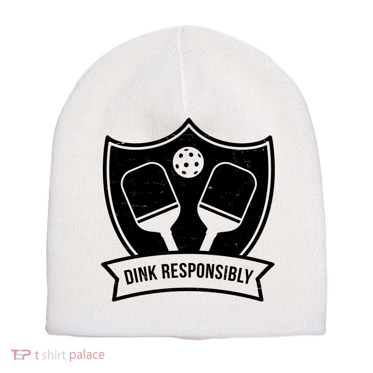 Dink Responsibly Funny Pickleball Short Acrylic Beanie