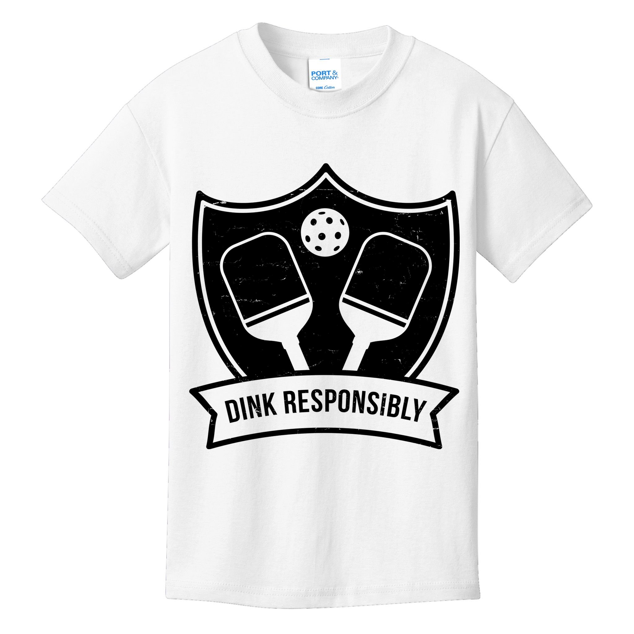 Dink Responsibly Funny Pickleball Kids T-Shirt
