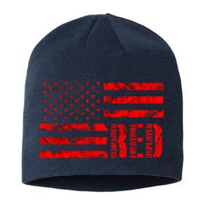 Distressed R.E.D. Friday Remember Everyone Deployed Sustainable Beanie