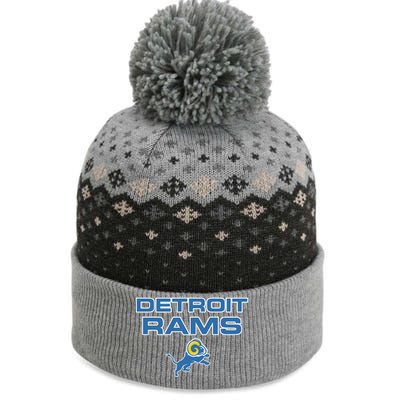 Detroit Rams Funny The Baniff Cuffed Pom Beanie