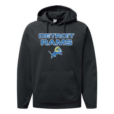 Detroit Rams Funny Performance Fleece Hoodie