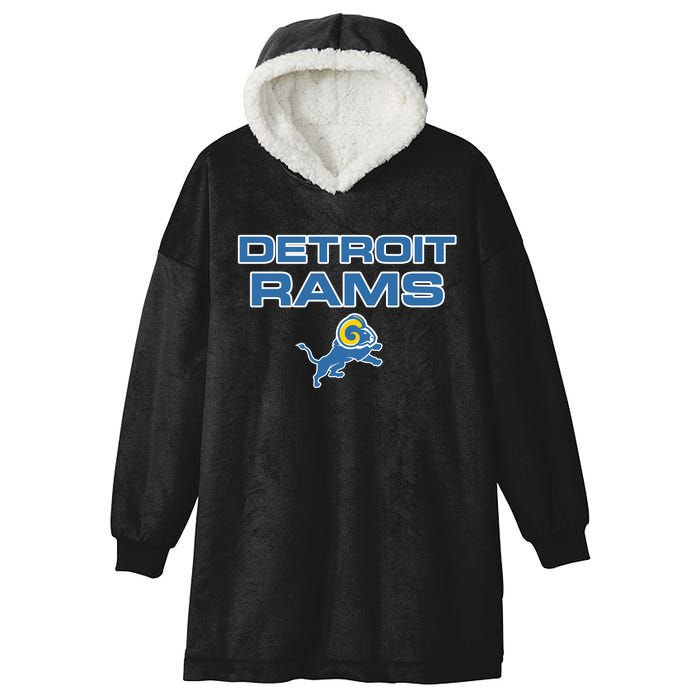 Detroit Rams Funny Hooded Wearable Blanket