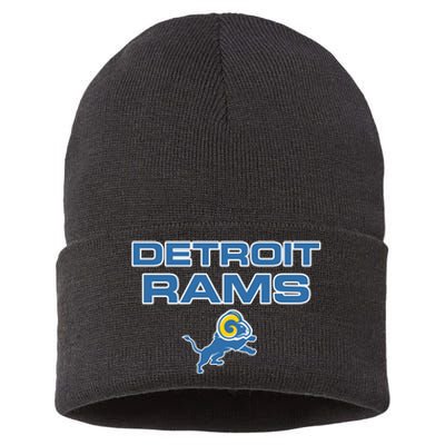 Detroit Rams Funny Sustainable Knit Beanie